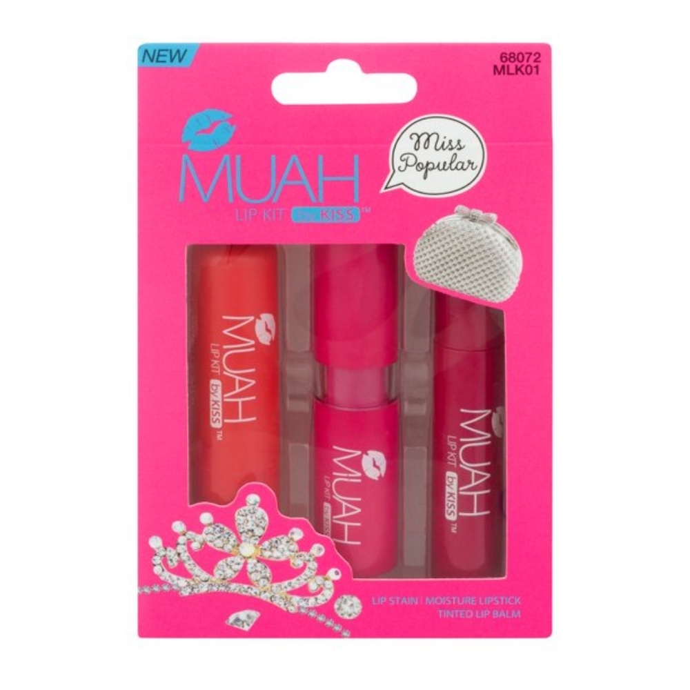 Muah by KISS Miss Popular Lip Kit, 3 pc